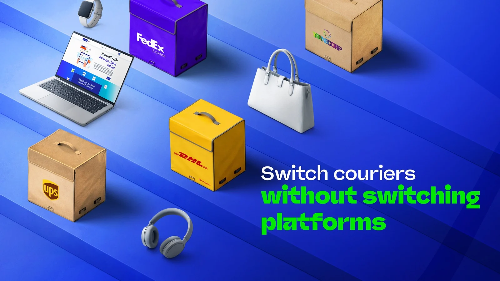 NXN × Waslah Switch Couriers — campaign master visual